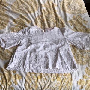 SOLD Traffic People Cream Eyelet Blouse